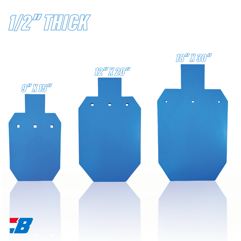 Silhouette Gong AR500 1/2" Thick, Powder Coated Blue