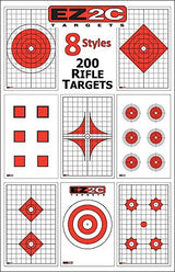 200 EZ2C Targets 8 Rifle Styles Package Paper Shooting Targets for Range 11”x17” USA MADE