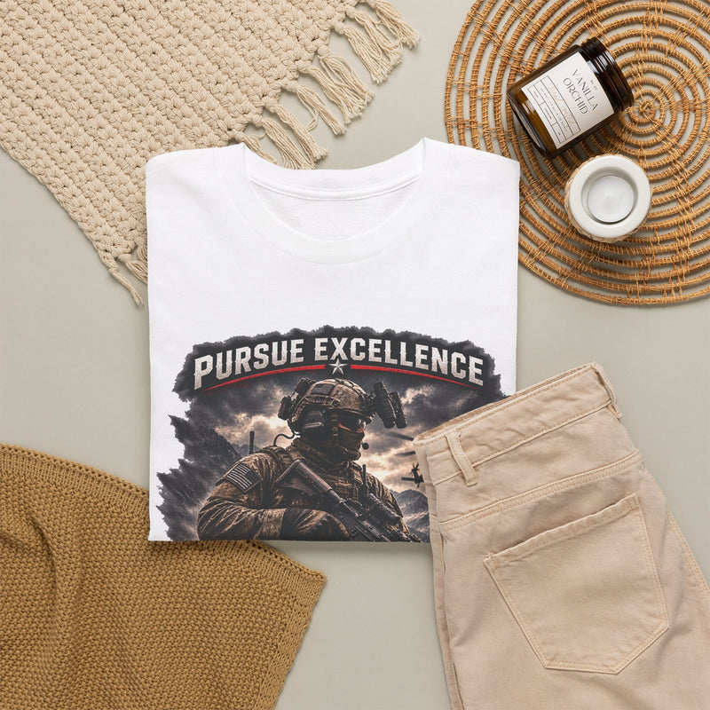 Pursue Excellence Archery & Shooting Tee | Targets Unlimited Back Graphic