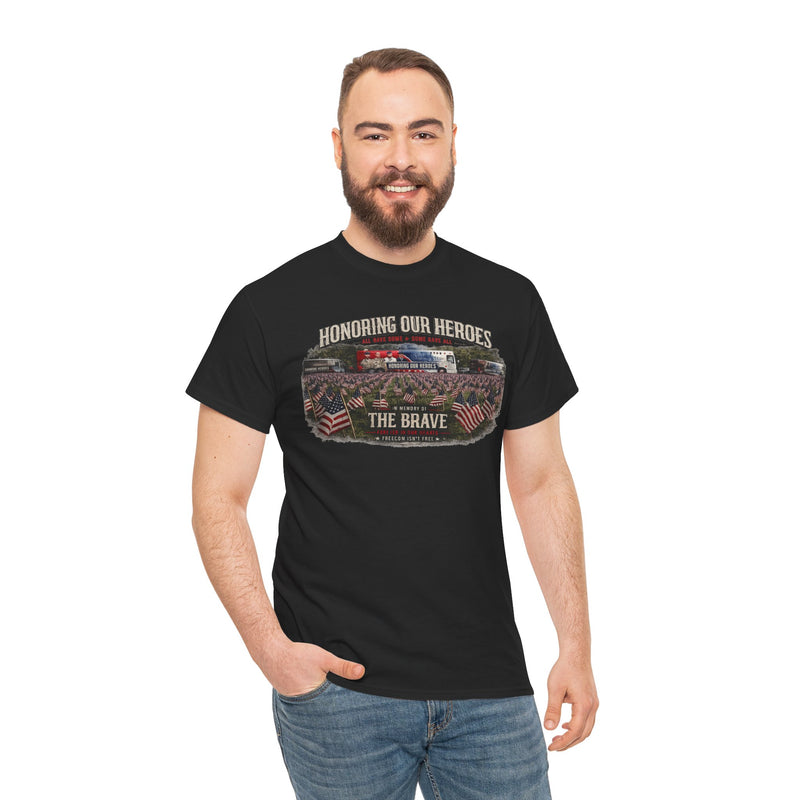 Honoring Our Heroes military memorial Tee | The Brave, American flag