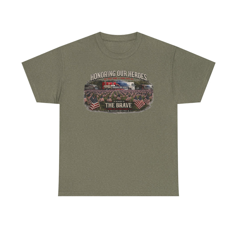 Honoring Our Heroes military memorial Tee | The Brave, American flag