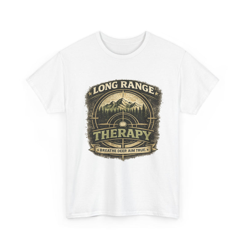 Long Range Therapy Target Shooting T-Shirt — "Long Range Therapy" Rifle Shooter Tee