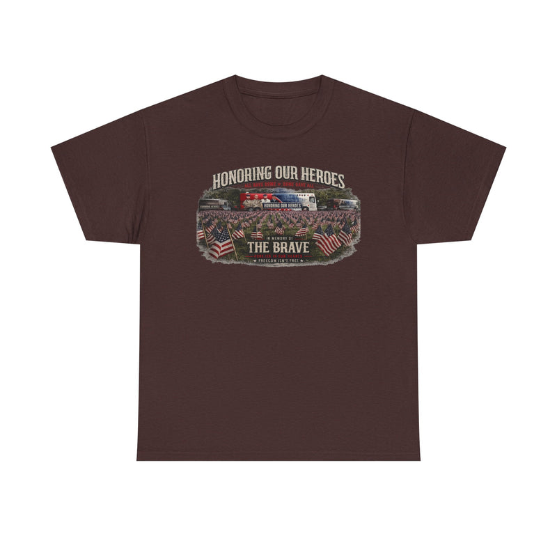 Honoring Our Heroes military memorial Tee | The Brave, American flag