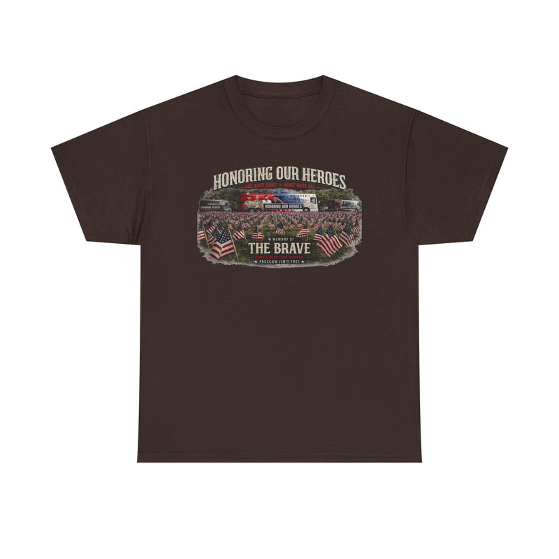 Honoring Our Heroes military memorial Tee | The Brave, American flag