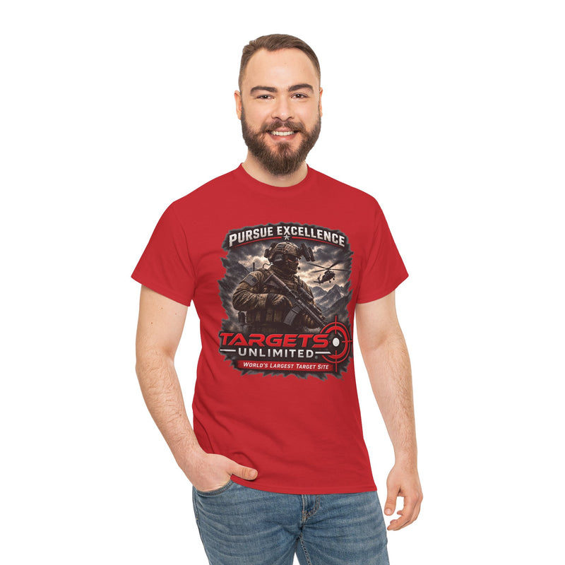 Pursue Excellence Archery & Shooting Tee | Targets Unlimited Back Graphic