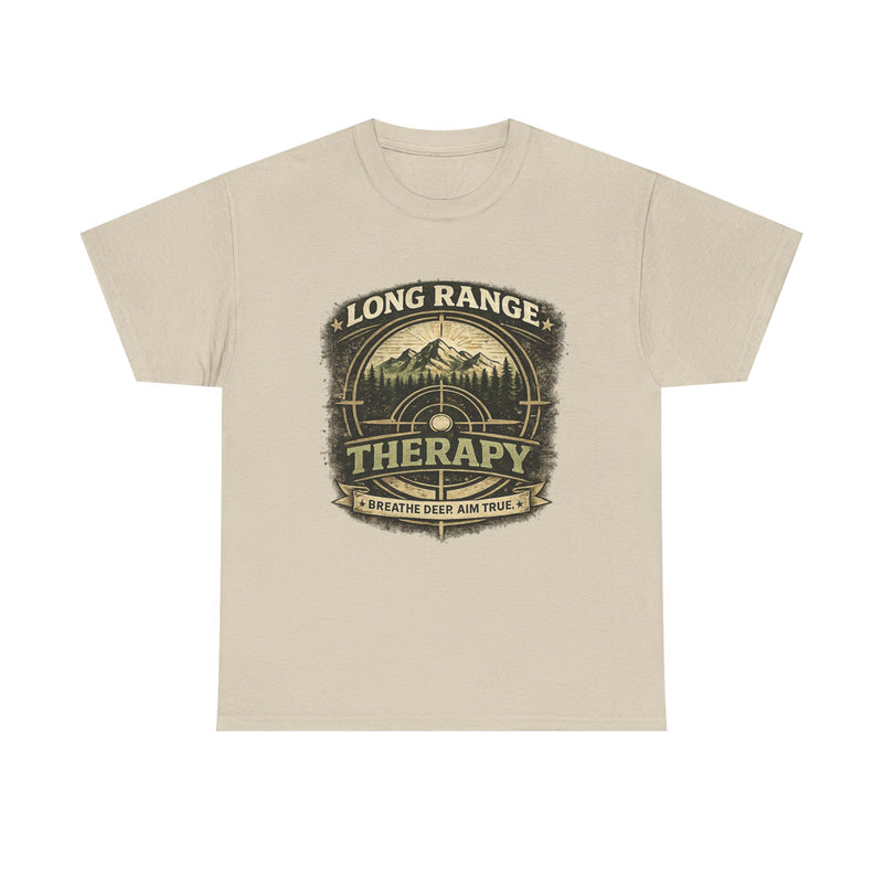 Long Range Therapy Target Shooting T-Shirt — "Long Range Therapy" Rifle Shooter Tee