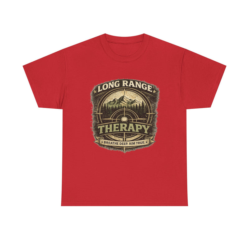 Long Range Therapy Target Shooting T-Shirt — "Long Range Therapy" Rifle Shooter Tee