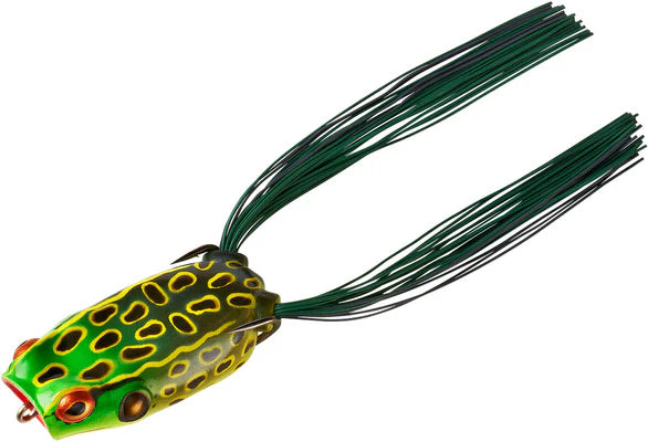 BOOYAH Poppin' Pad Crasher 2.5 inch Topwater Bass Fishing Hollow Body Frog Lure with Weedless Hooks