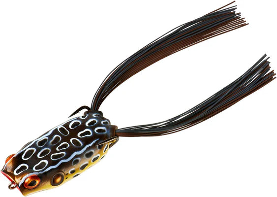 BOOYAH Poppin' Pad Crasher 2.5 inch Topwater Bass Fishing Hollow Body Frog Lure with Weedless Hooks