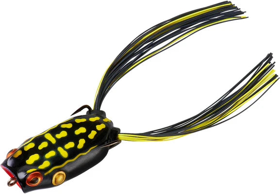 BOOYAH Poppin' Pad Crasher 2.5 inch Topwater Bass Fishing Hollow Body Frog Lure with Weedless Hooks