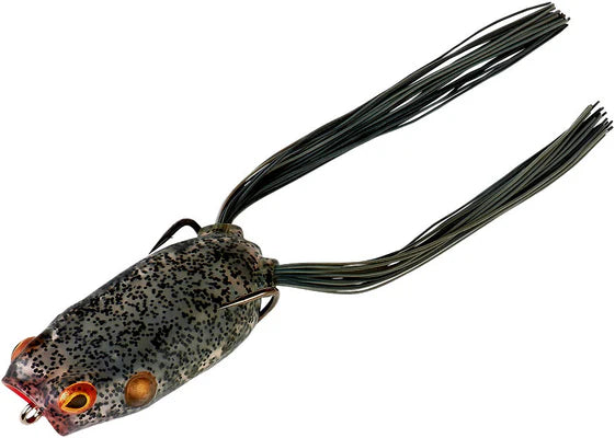 BOOYAH Poppin' Pad Crasher 2.5 inch Topwater Bass Fishing Hollow Body Frog Lure with Weedless Hooks