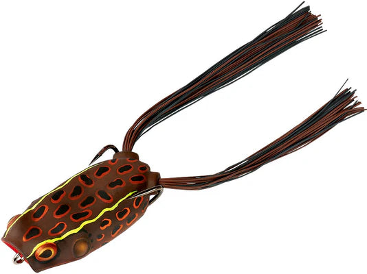 BOOYAH Poppin' Pad Crasher 2.5 inch Topwater Bass Fishing Hollow Body Frog Lure with Weedless Hooks