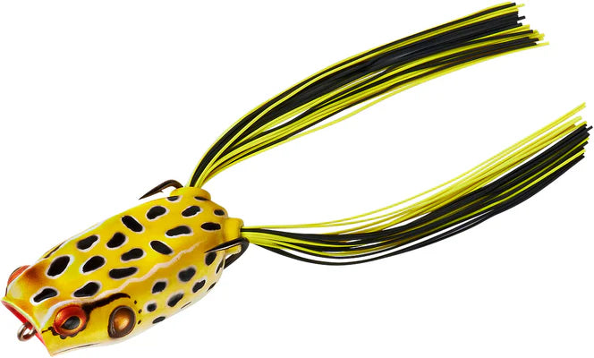 BOOYAH Poppin' Pad Crasher 2.5 inch Topwater Bass Fishing Hollow Body Frog Lure with Weedless Hooks