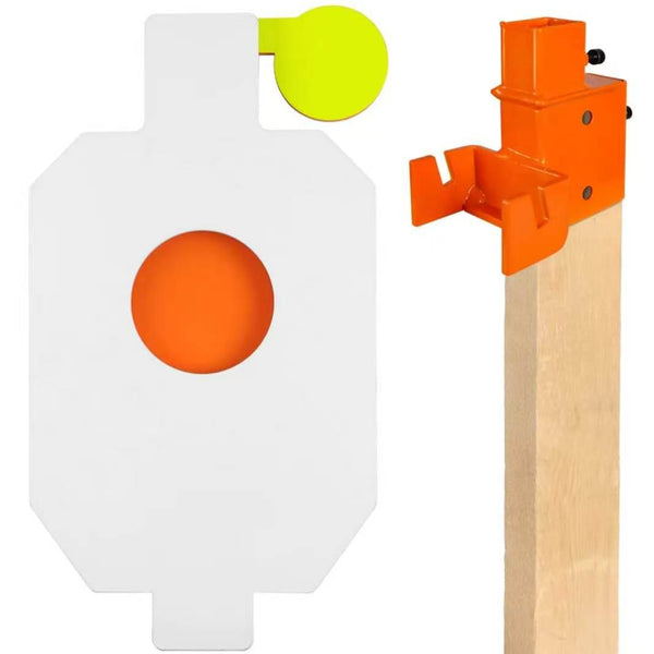 Top Tier Biz  AR500 Steel Bullseye Hostage Target 3/8" w/ 2x4 T-Post Mounting Bracket