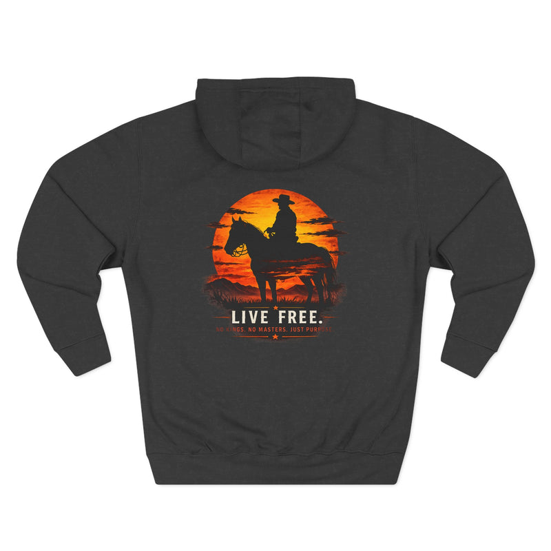 Live Free Cowboy silhouette hoodie | western sunset graphic hoodie