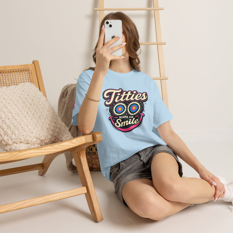 International Breast Cancer Awareness shirt | "Titties make me smile" Graphic