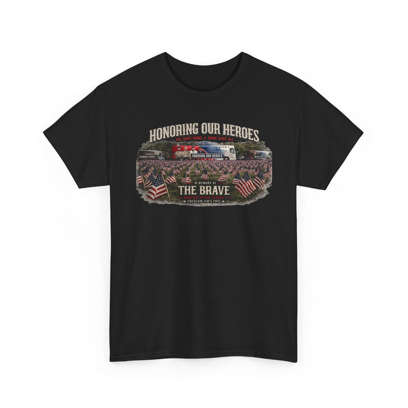 Honoring Our Heroes military memorial Tee | The Brave, American flag