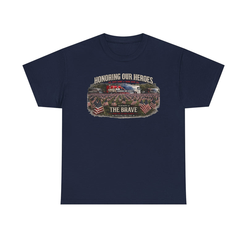 Honoring Our Heroes military memorial Tee | The Brave, American flag
