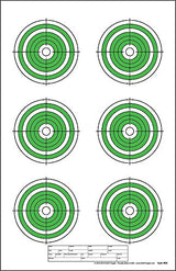 EZ2C Targets RD6: Six 4” Bullseyes Paper Shooting Target 11"x17" USA MADE