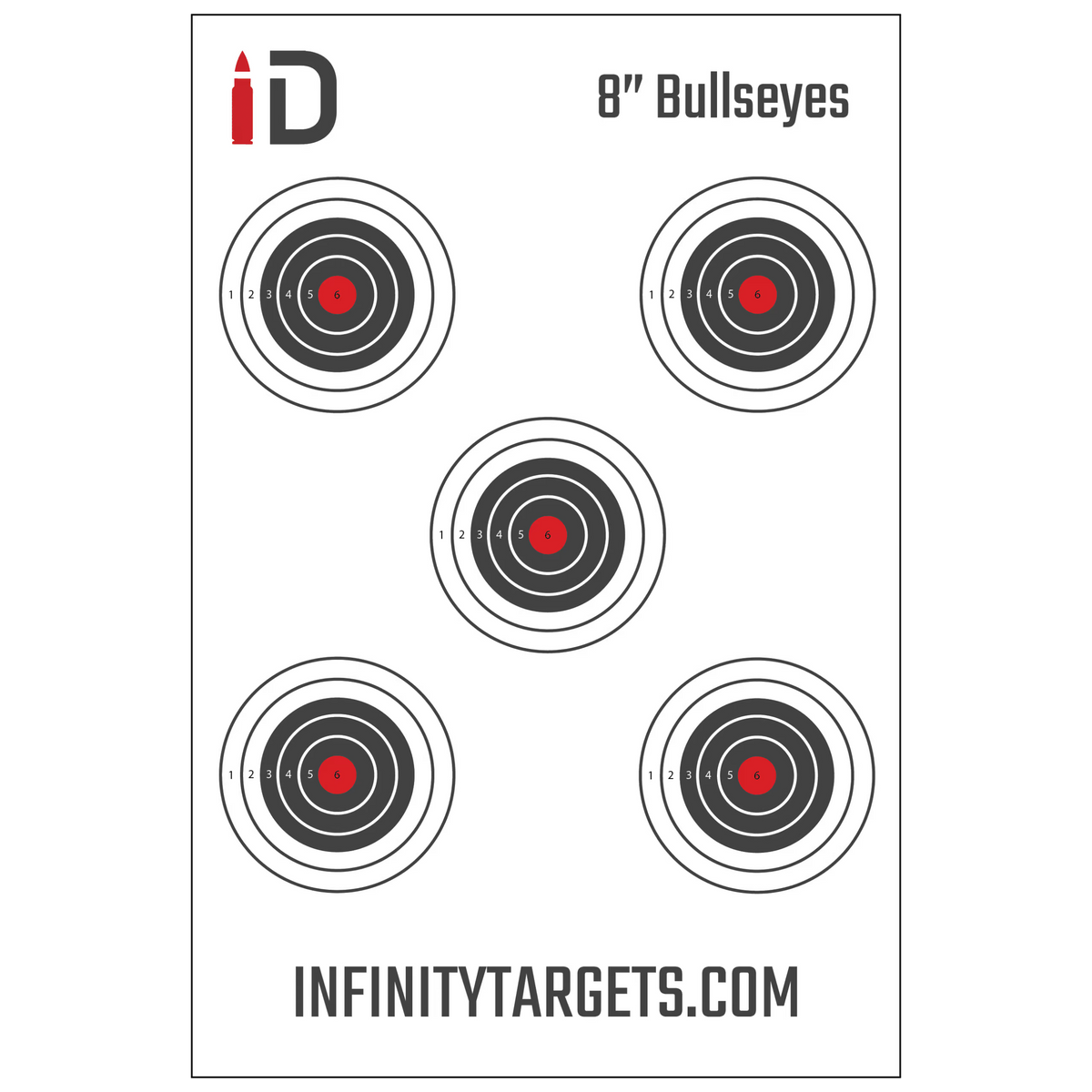 8 Inch Bullseye Paper Targets (36"x24")