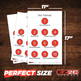 EZ2C Targets #17: Dot Torture Drill 11"x17" Paper Shooting Target USA MADE