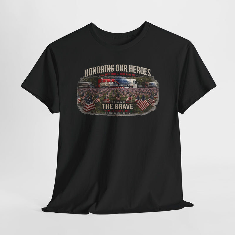 Honoring Our Heroes military memorial Tee | The Brave, American flag