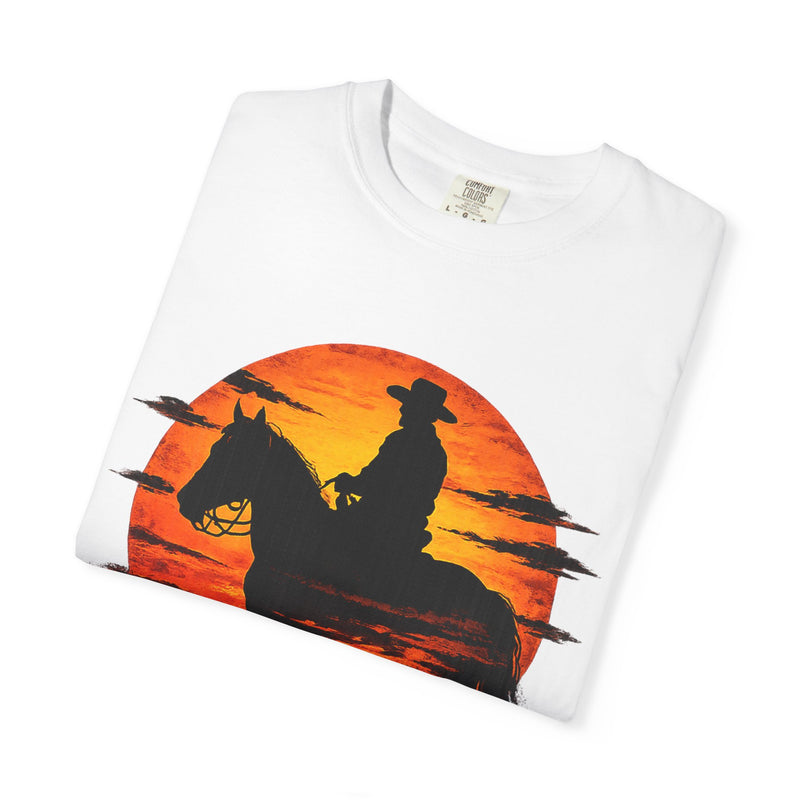 Live Free Cowboy Sunset T-shirt | Targets Unlimited Back Graphic