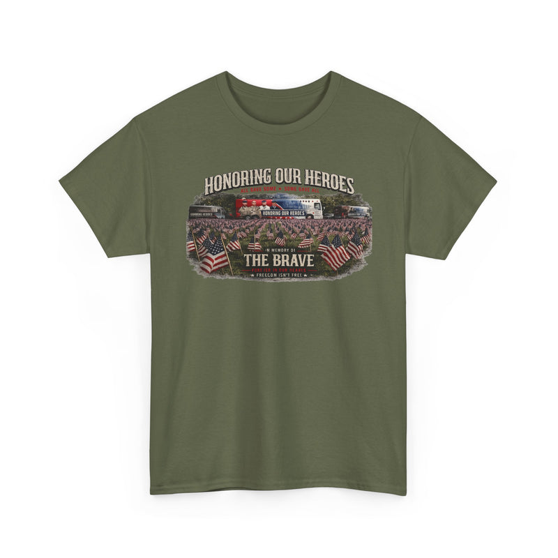Honoring Our Heroes military memorial Tee | The Brave, American flag