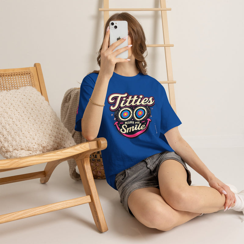International Breast Cancer Awareness shirt | "Titties make me smile" Graphic