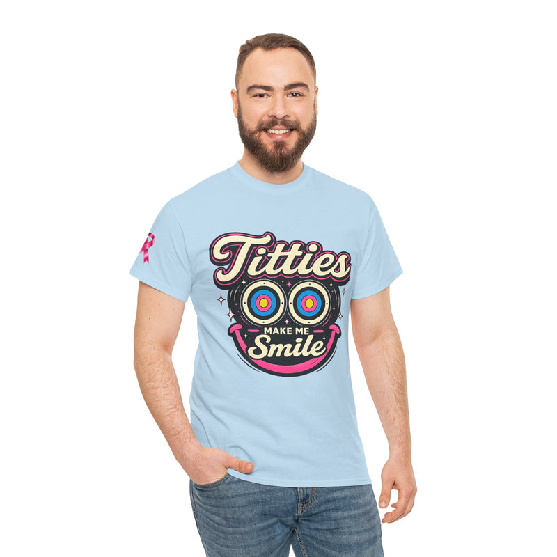 International Breast Cancer Awareness shirt | "Titties make me smile" Graphic