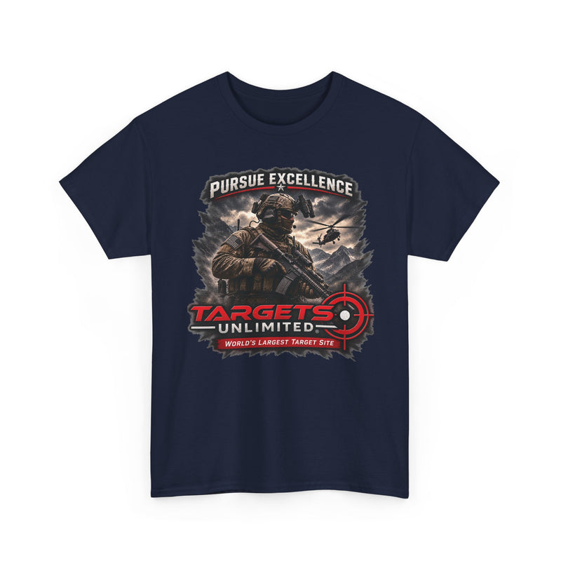 Pursue Excellence Archery & Shooting Tee | Targets Unlimited Back Graphic