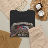Honoring Our Heroes military memorial Tee | The Brave, American flag — image 8