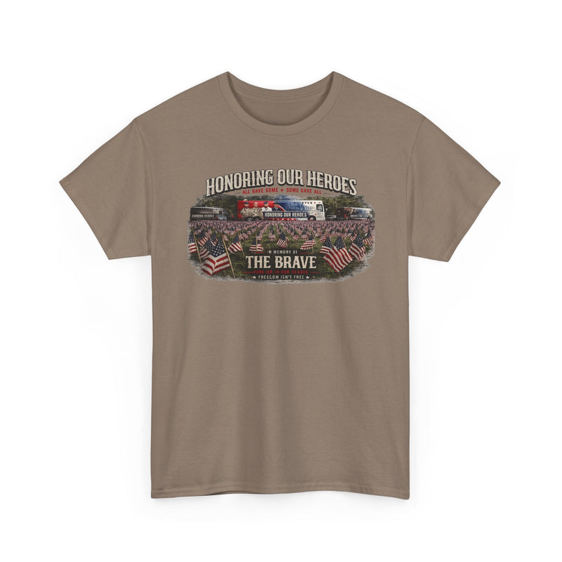 Honoring Our Heroes military memorial Tee | The Brave, American flag