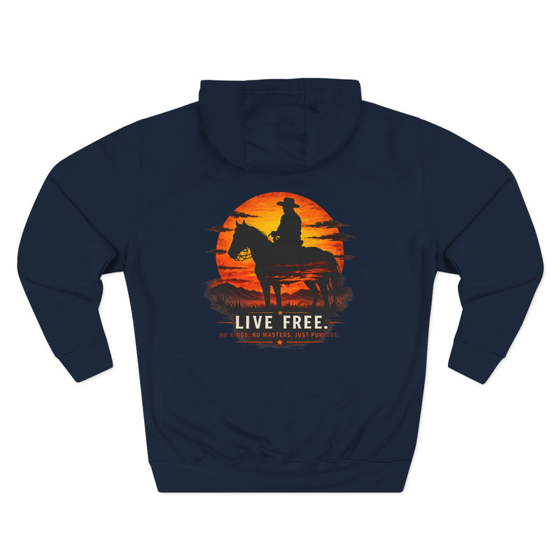 Live Free Cowboy silhouette hoodie | western sunset graphic hoodie