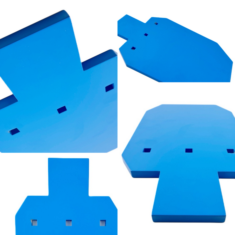 Silhouette Gong AR500 1/2" Thick, Powder Coated Blue