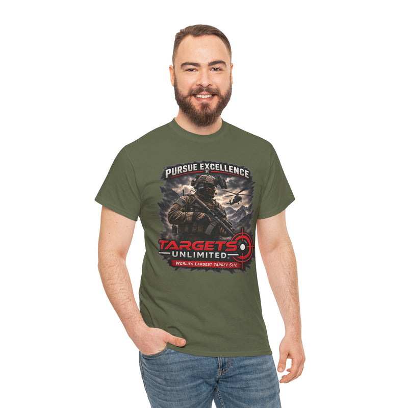 Pursue Excellence Archery & Shooting Tee | Targets Unlimited Back Graphic
