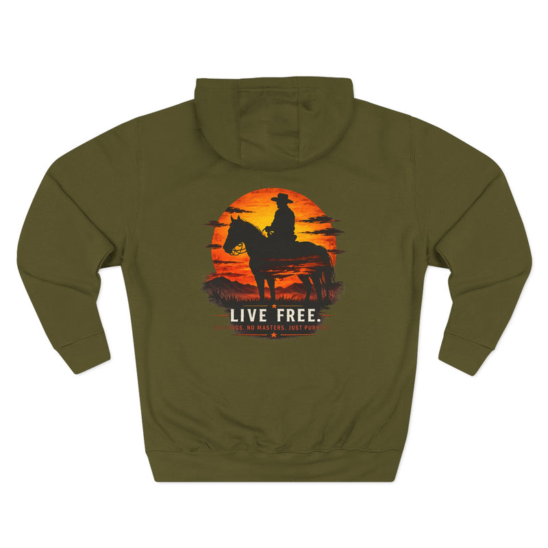 Live Free Cowboy silhouette hoodie | western sunset graphic hoodie
