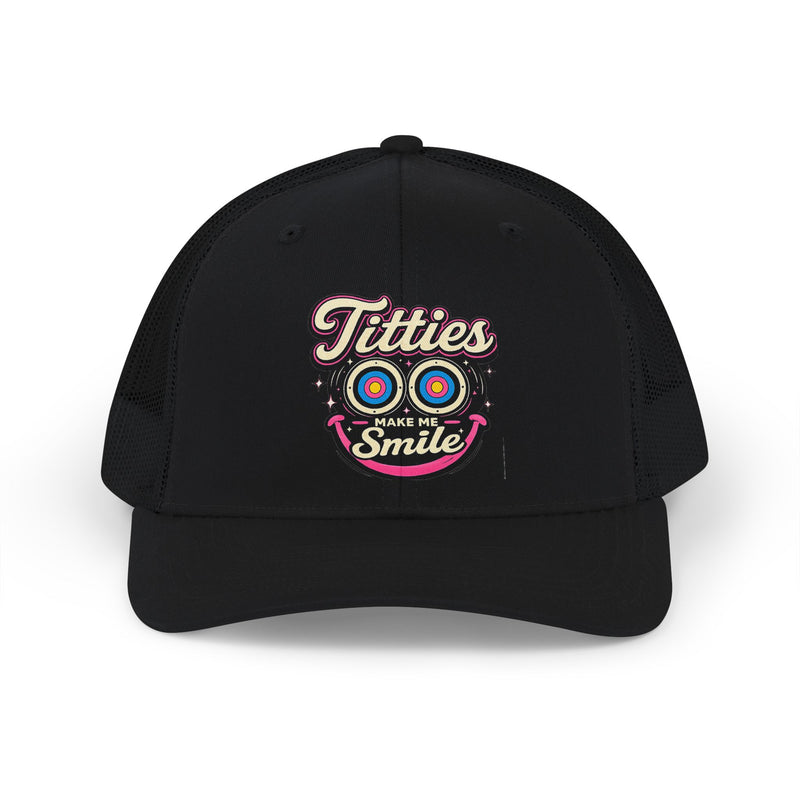 Trucker Cap — "Titties Make Me Smile" Graphic Snapback