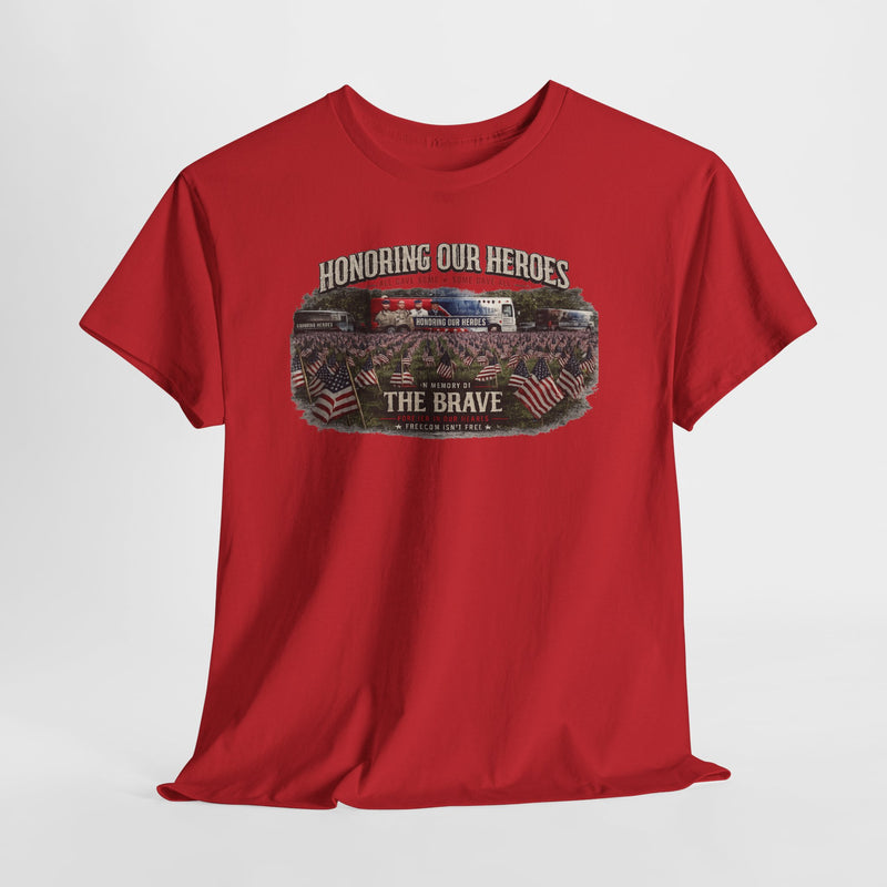 Honoring Our Heroes military memorial Tee | The Brave, American flag