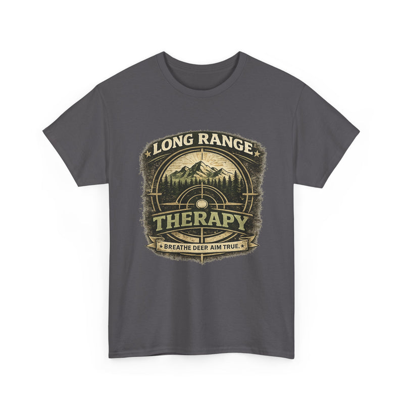 Long Range Therapy Target Shooting T-Shirt — "Long Range Therapy" Rifle Shooter Tee