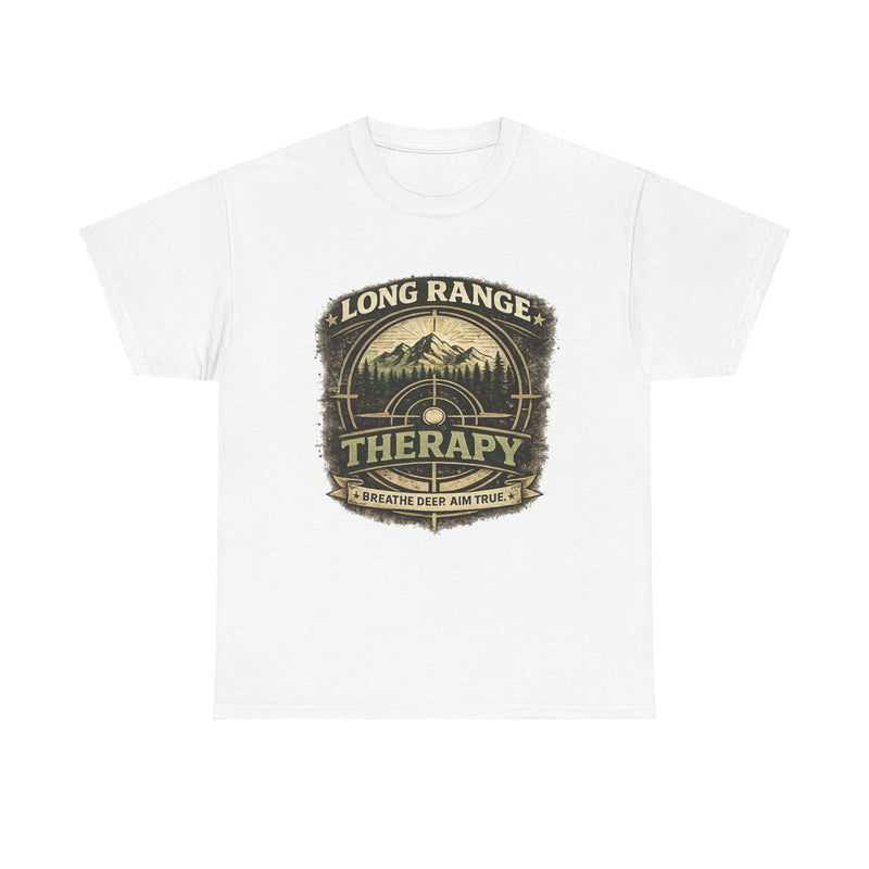 Long Range Therapy Target Shooting T-Shirt — "Long Range Therapy" Rifle Shooter Tee