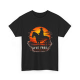 Live Free Cowboy Sunset T-shirt | Targets Unlimited Back Graphic — image 8