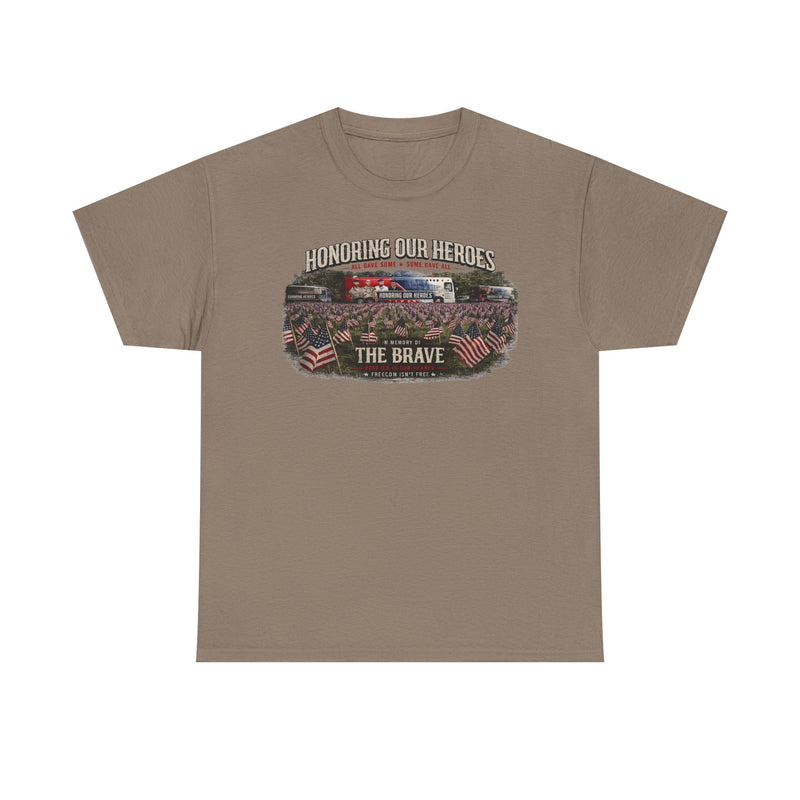 Honoring Our Heroes military memorial Tee | The Brave, American flag