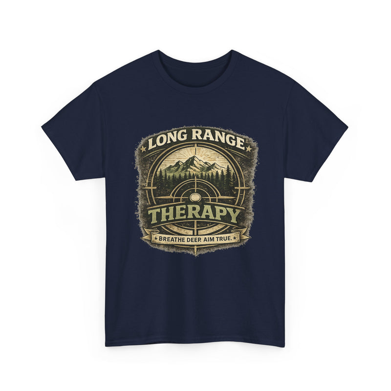 Long Range Therapy Target Shooting T-Shirt — "Long Range Therapy" Rifle Shooter Tee