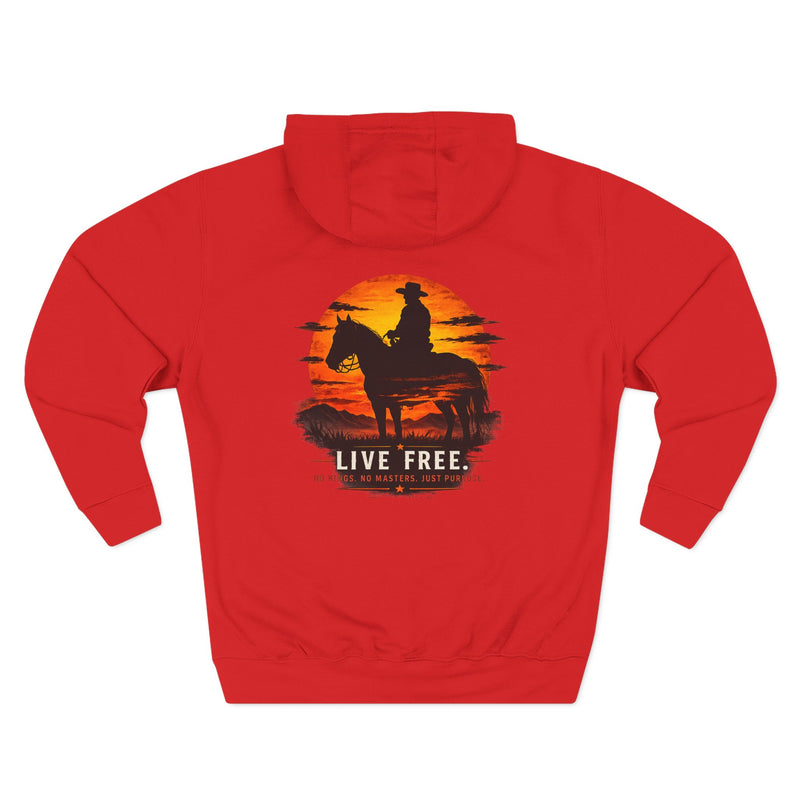 Live Free Cowboy silhouette hoodie | western sunset graphic hoodie