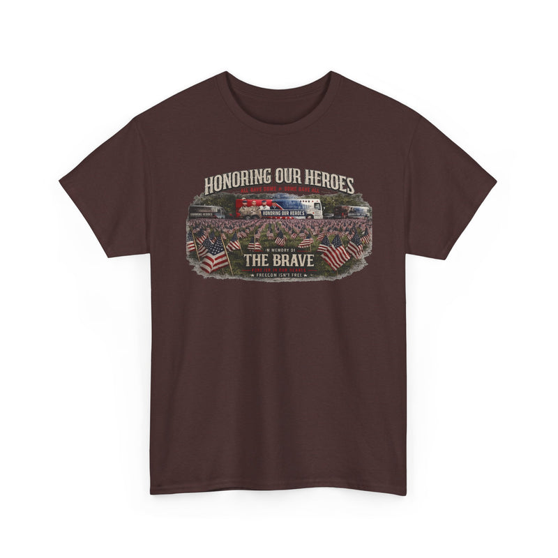 Honoring Our Heroes military memorial Tee | The Brave, American flag