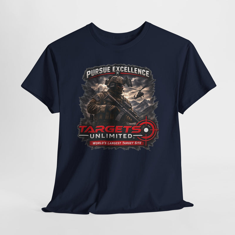Pursue Excellence Archery & Shooting Tee | Targets Unlimited Back Graphic