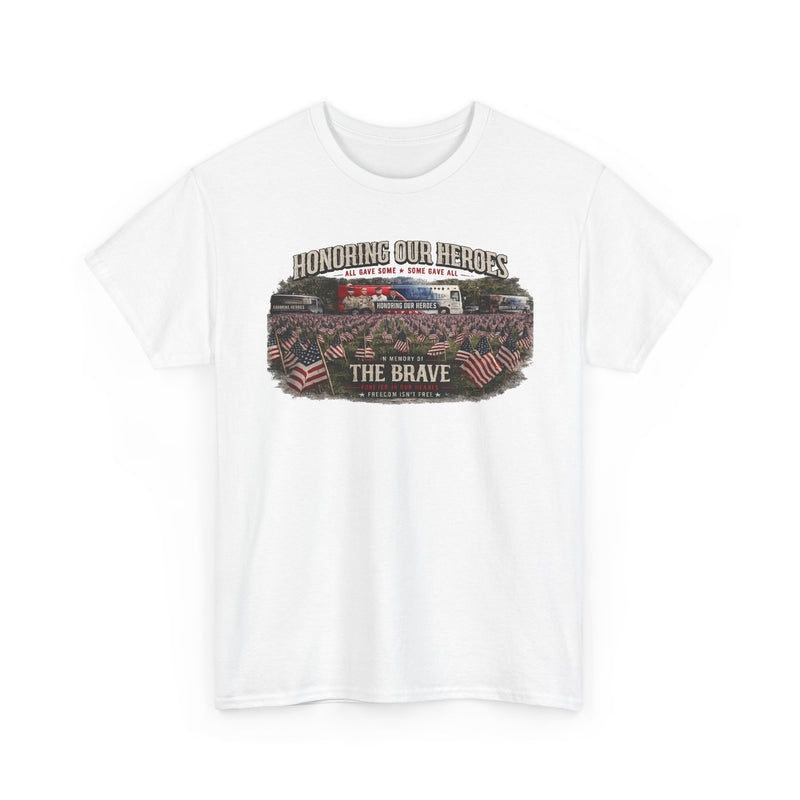 Honoring Our Heroes military memorial Tee | The Brave, American flag