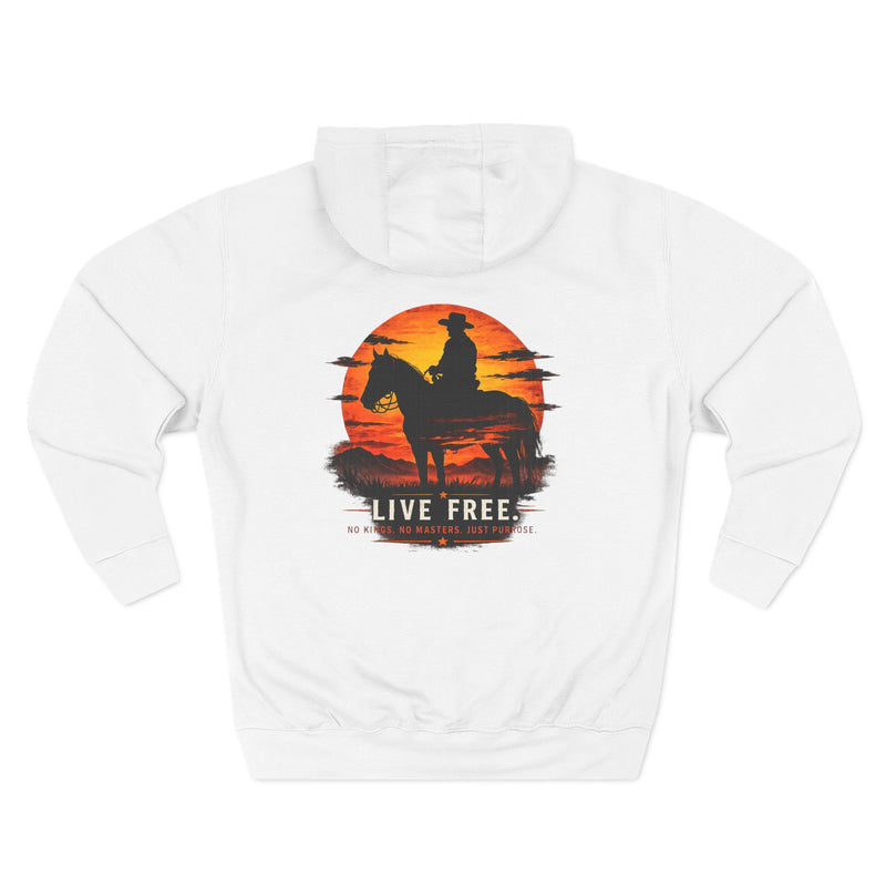 Live Free Cowboy silhouette hoodie | western sunset graphic hoodie