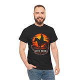 Live Free Cowboy Sunset T-shirt | Targets Unlimited Back Graphic — image 6